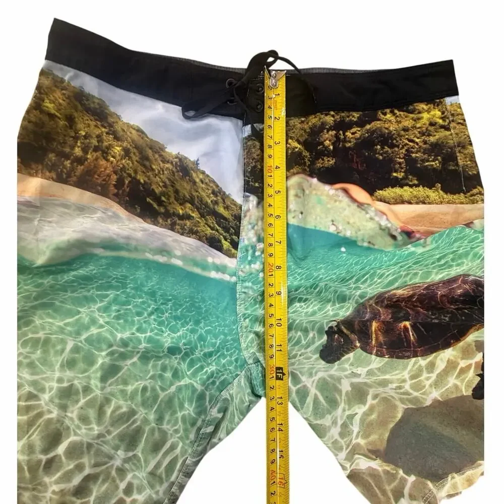 Hurley Phantom Clark Little Sea Turtle Board Shorts Mens SZ 32 Swim Trunks Beach